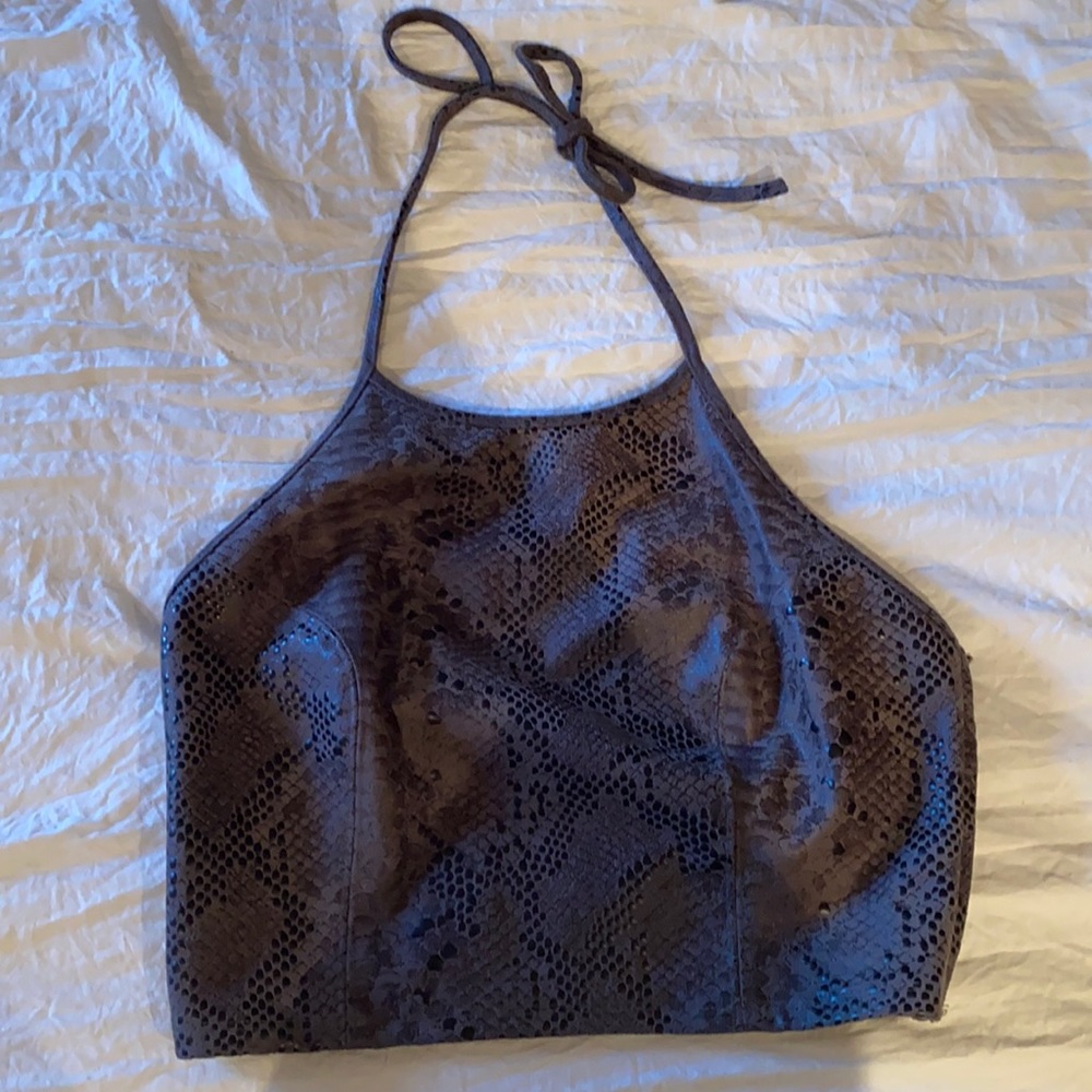 Guess Snakeskin Halter Top